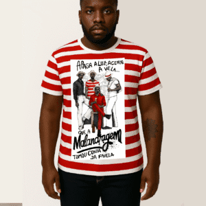 Camiseta listrada Malandragem na favela