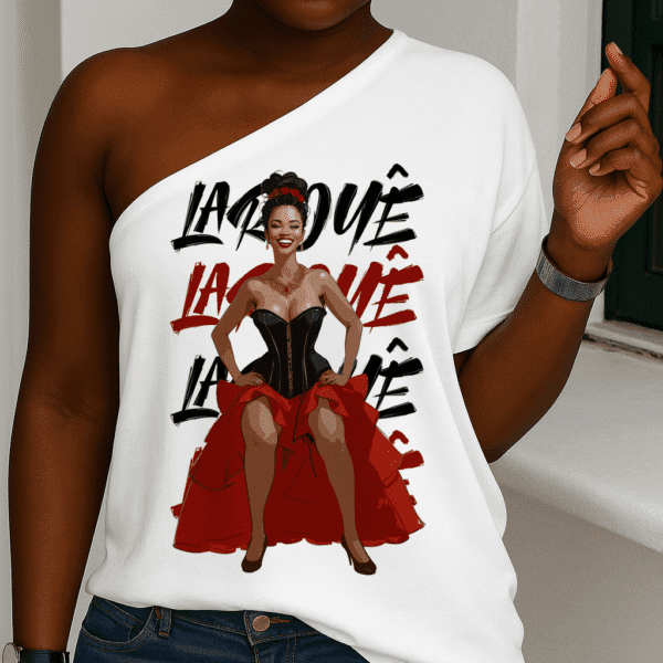 Blusa ombro único Laroyê Pombagira