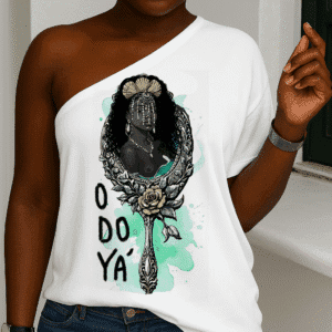Blusa Yemanjá no espelho