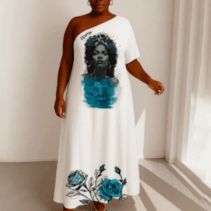 Vestido longo Yemanjá dentro da água