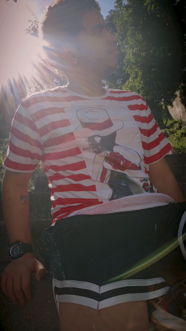 Camiseta listrada Zé Pilintra e Navalha 5