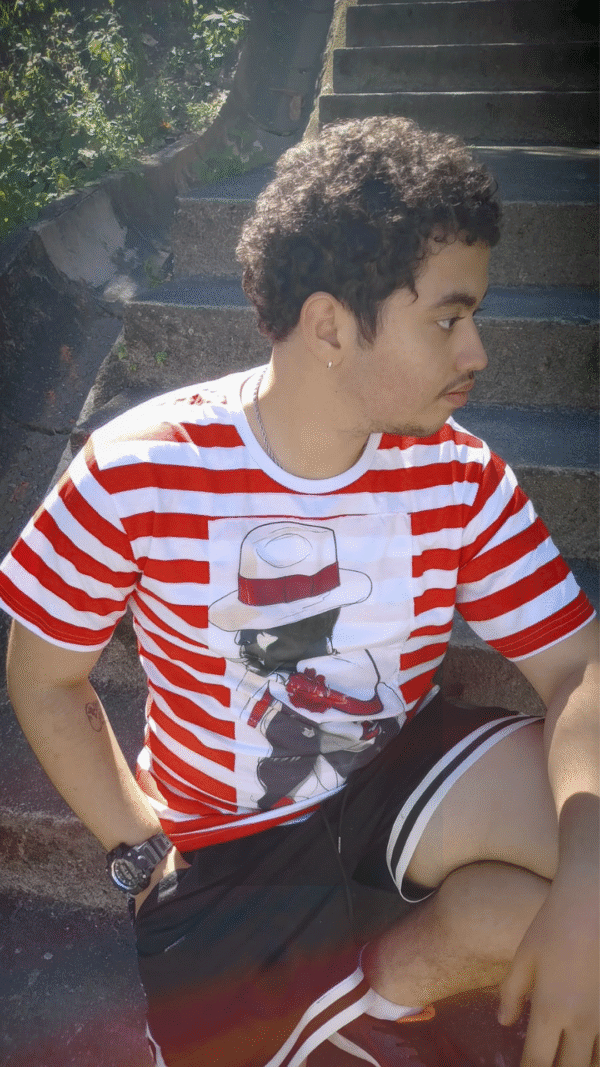 Camiseta listrada Zé Pilintra e Navalha 3