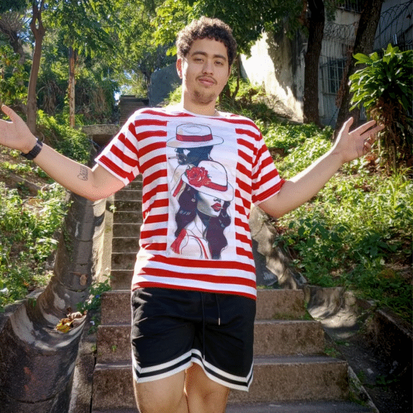 Camiseta listrada Zé Pilintra e Navalha 1