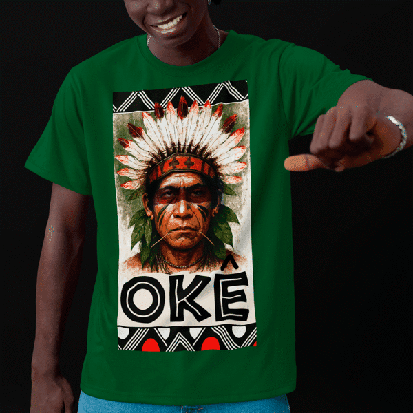 Camiseta Caboclo nas folhas verde