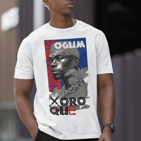 Camiseta Ogum Xoroquê guerreiro branco