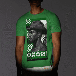 Camiseta Oxóssi verde e branco