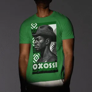 Camiseta Oxóssi verde e branco