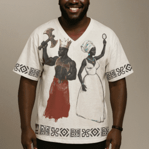 Camiseta Xangô e Yemanjá de branco