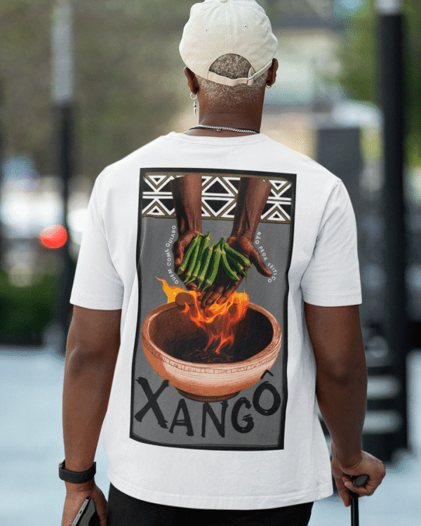 Camiseta Xangô oferenda branco