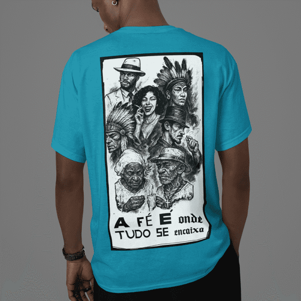 Camiseta Fé e Axé azul