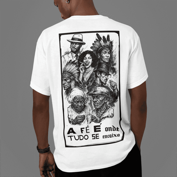 Camiseta Fé e Axé branco