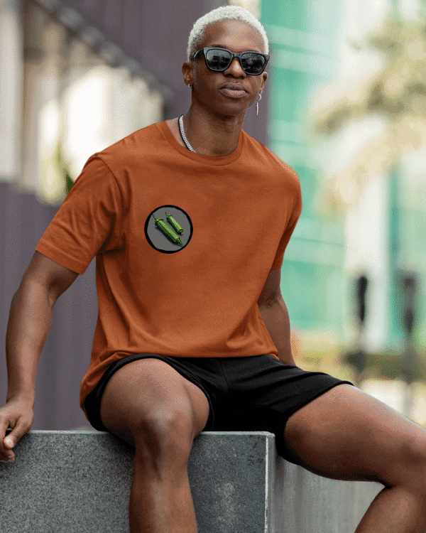 Camiseta Xangô oferenda marrom frente