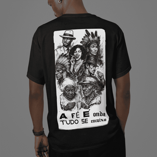 Camiseta Fé e Axé preto