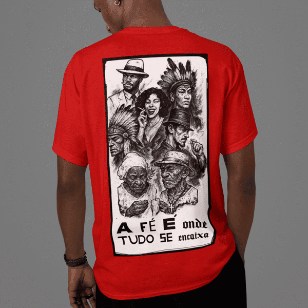 Camiseta Fé e Axé vermelho