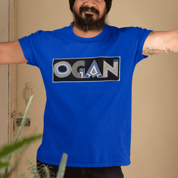 Camiseta Ogan de Ogum azul royal frente