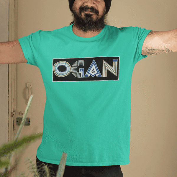 Camiseta Ogan de Ogum verde água frente