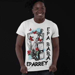 Camiseta Iansã e Oxaguian ferramentas