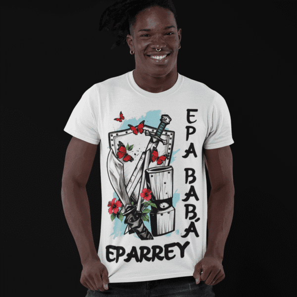 Camiseta Iansã e Oxaguian ferramentas