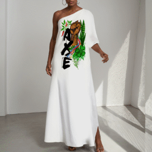 Vestido longo ombro único Axé