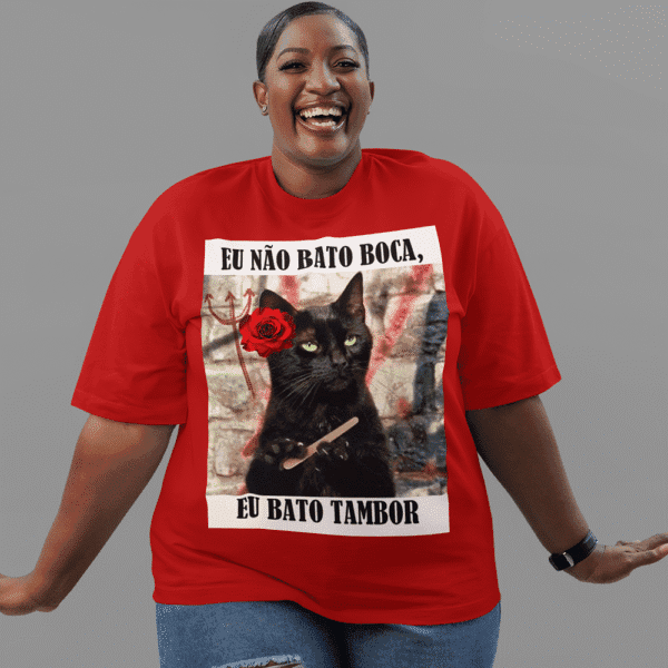 Camiseta Gato do Axé com flor branco - Imagem 2