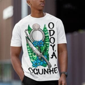 Camiseta Yemanjá e Ogum ferramentas