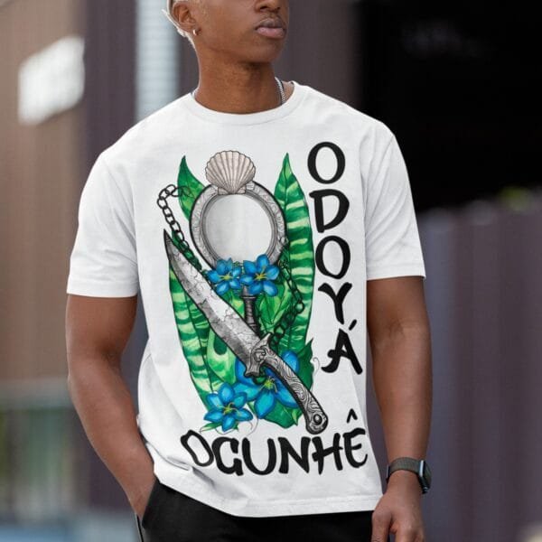 Camiseta Yemanjá e Ogum ferramentas