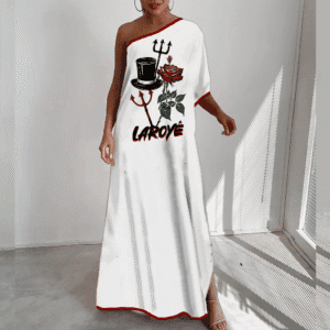 Vestido longo Laroyê Exú viés vermelho