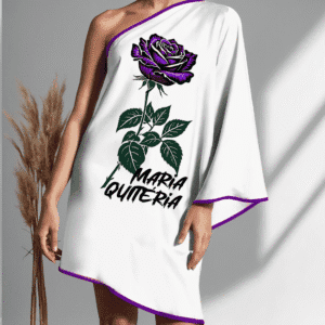 Vestido ombro único curto Maria Quitéria viés