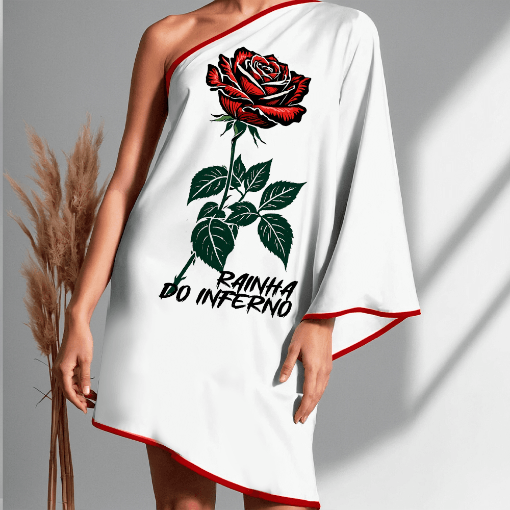 Vestido ombro único curto Maria Padilha Rainha do inferno