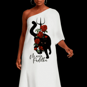 Vestido longo gato de Maria Padilha ampliada