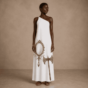 Vestido metade Oxum e Xangô