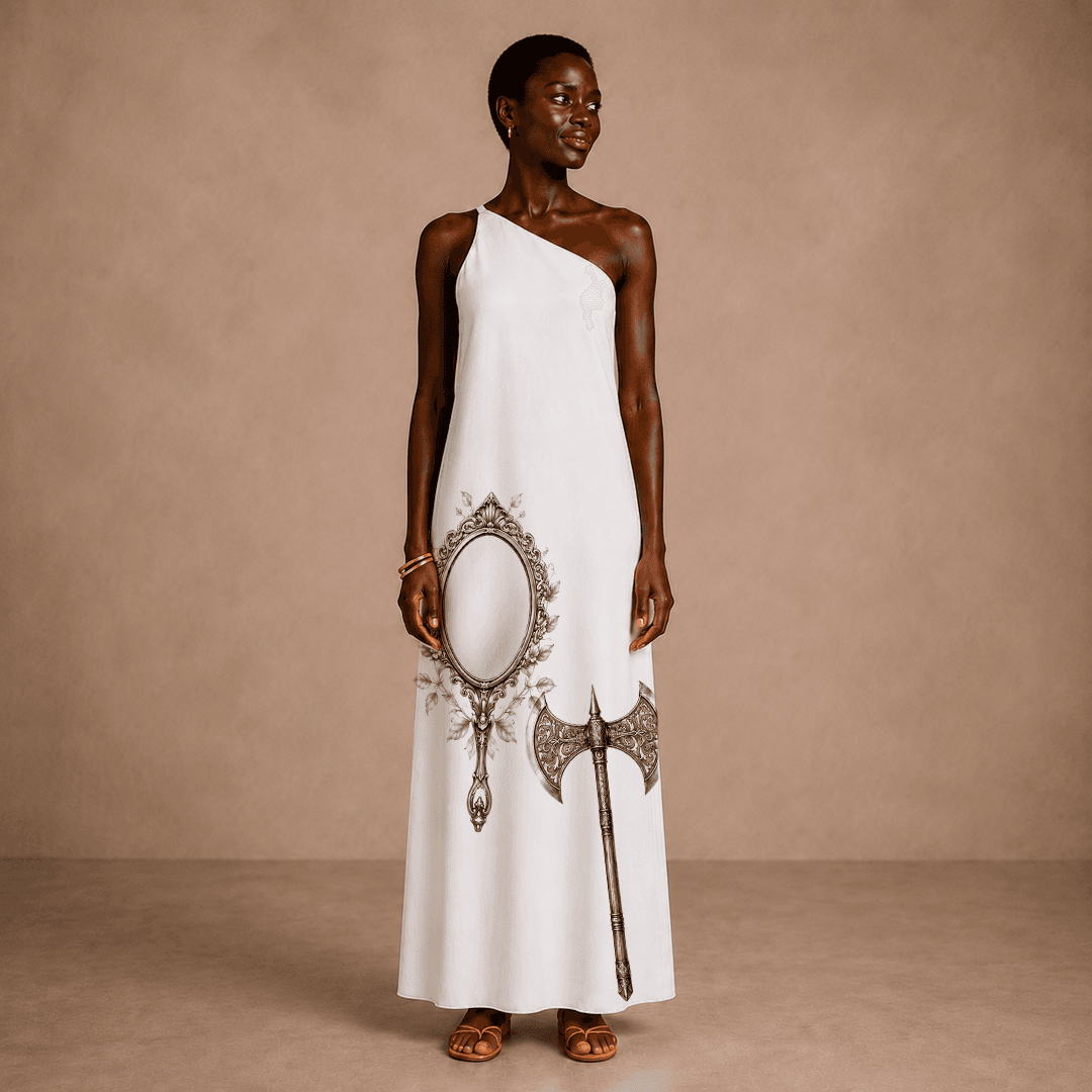 Vestido metade Oxum e Xangô