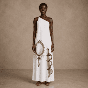Vestido metade Oxum e Ogum