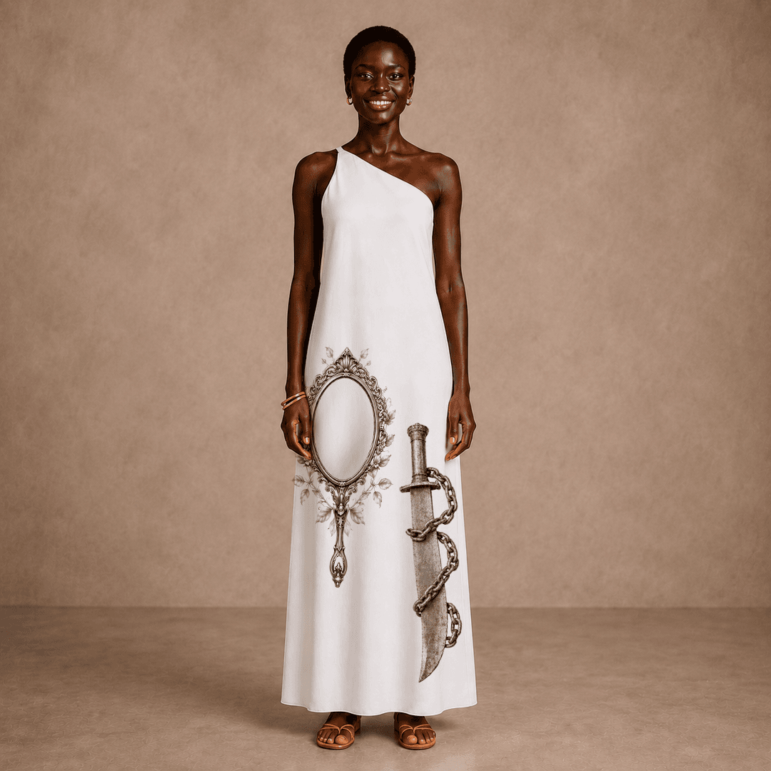 Vestido metade Oxum e Ogum
