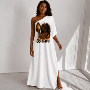 Vestido Ombro único Oxum desenho