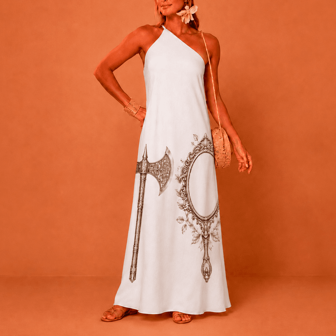 Vestido metade Xangô e Oxum