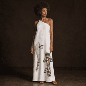 Vestido metade Iansã e Omolu