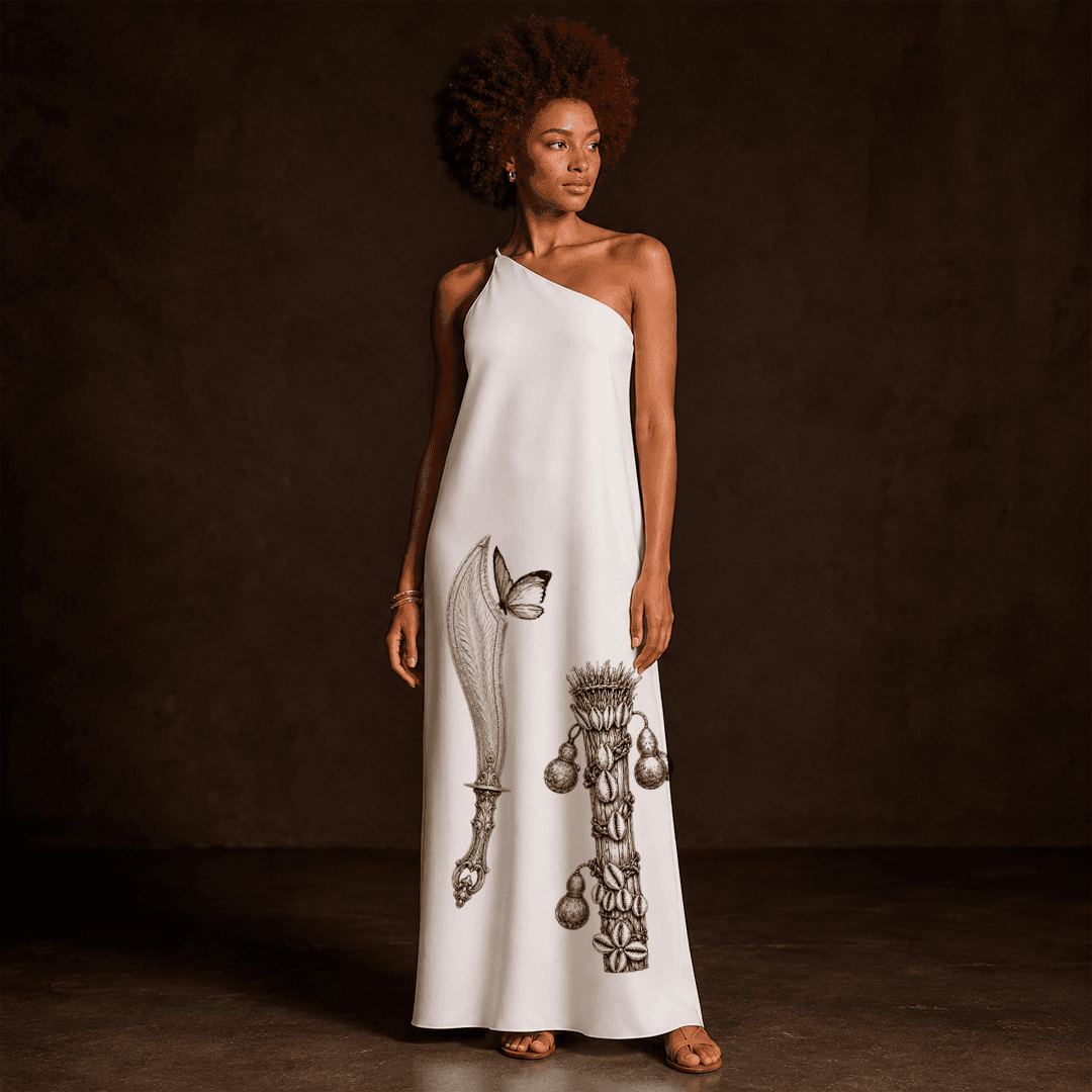 Vestido metade Iansã e Omolu