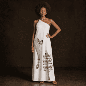 Vestido metade Iansã e Oxalá