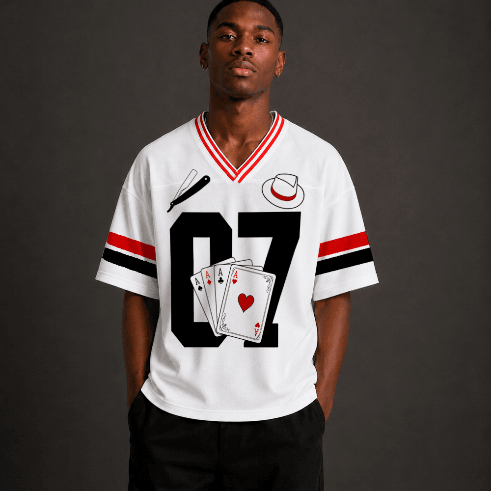 Camiseta oversized Zé Pilintra estilo futebol